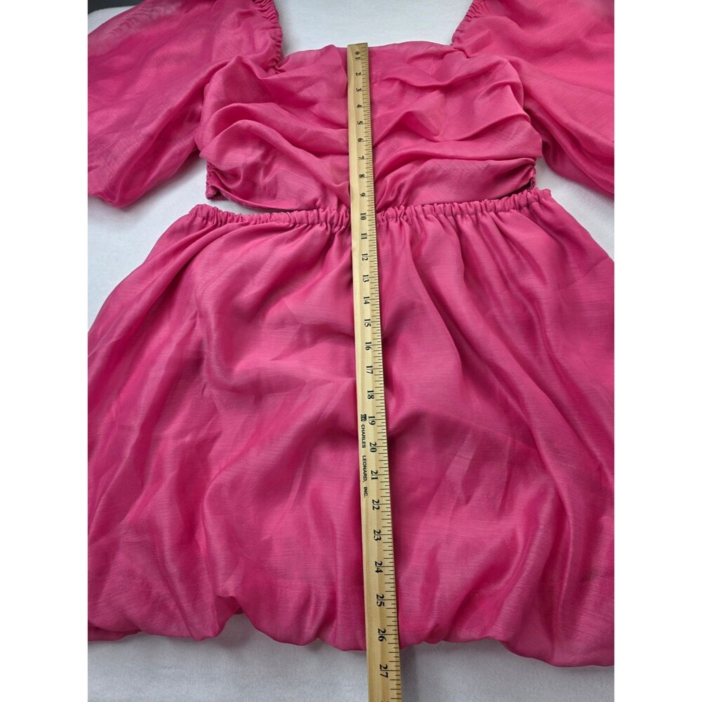A New Day Size L Pink Puff Sleeve Cutout Bubble Dress 3804-CV - Picture 6 of 13